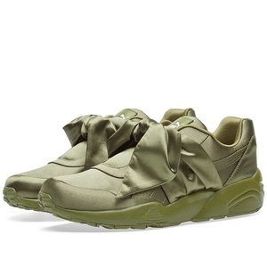 Fenty bow sneakers in olive bnib